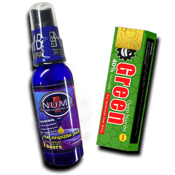 (Sensitive skin) Pro Numb Tattoo Numbing Spray 1oz Combo Set