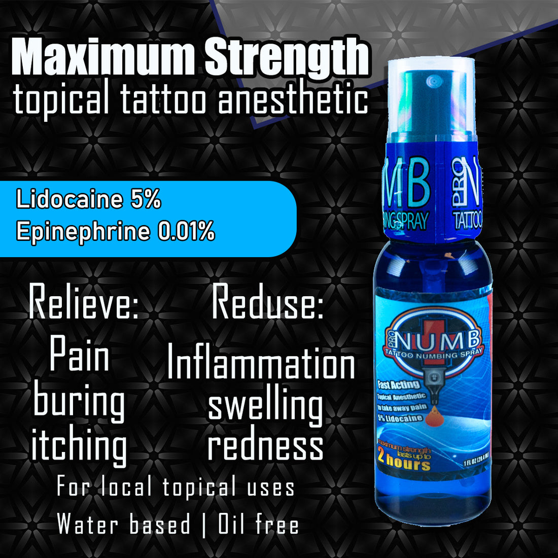Pro Numb Tattoo Numbing Spray 1oz Single Bottle
