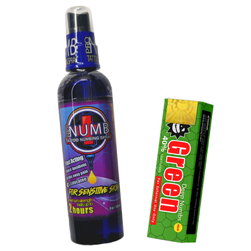 (Sensitive skin) Pro Numb Tattoo Numbing Cream and Spray 4oz Combo