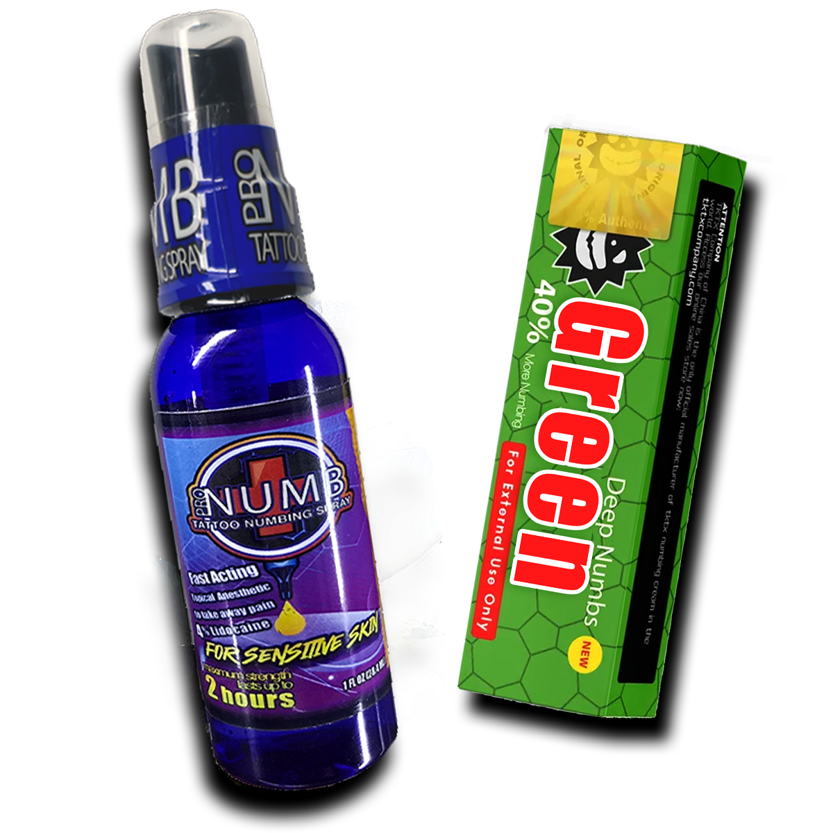 (Sensitive skin) Pro Numb Tattoo Numbing Spray 1oz Combo Set